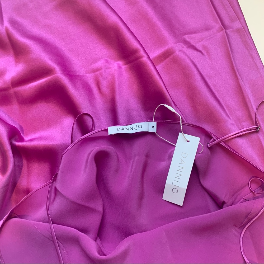 NWT DANNIJO 100% Silk Ruched Side Slip Dress - Picture 12 of 16